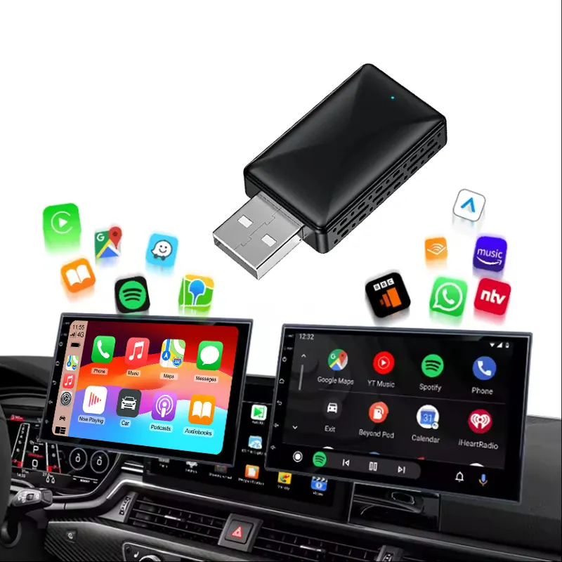 Беспроводной автомобильный адаптер CarPlay для android 2 в 1, порт коробки с поддержкой Youtube Netflix
