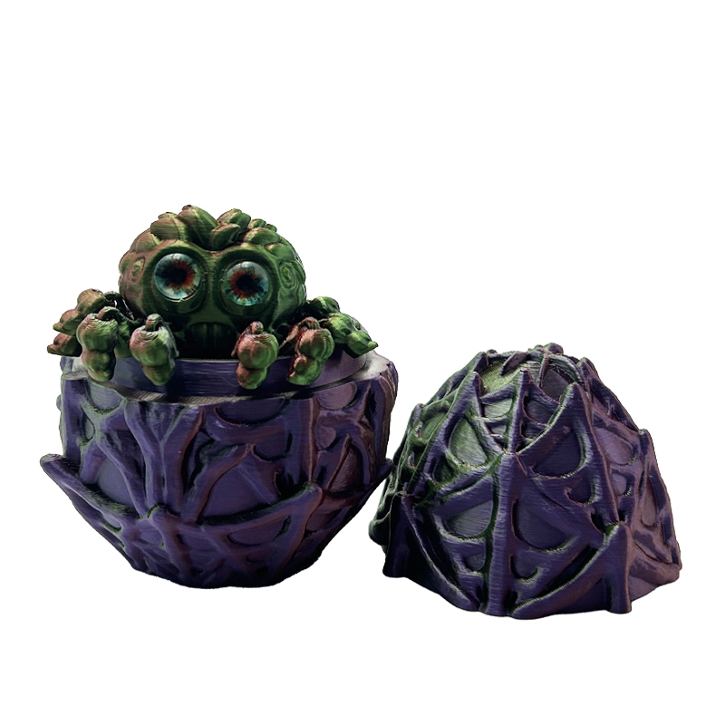 Jouet en cuivre, violet et vert