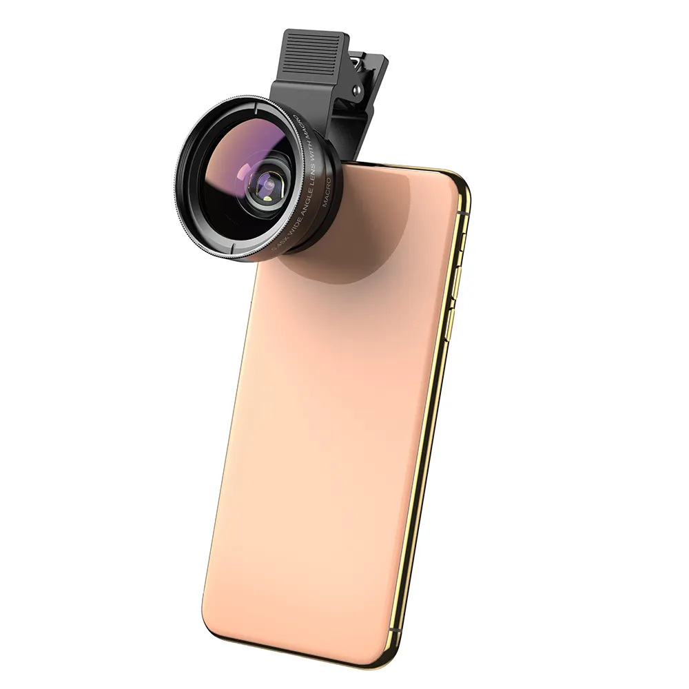 APEXEL – accessoires mobiles Premium Optics HD 2 en 1 0.45X grand Angle 12.5 Marco objectifs de caméra de téléphone Mobile