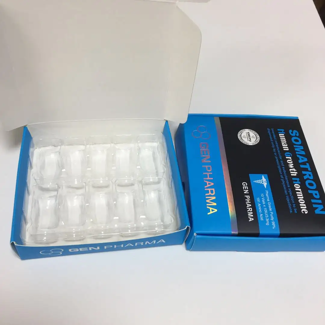 Somatropin विकास हार्मोन प्लास्टिक ट्रे 2ml शीशी hgh पैकेजिंग बक्से के साथ अनुकूलित डिजाइन