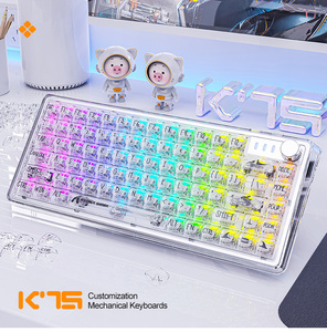 K75 Transparent <strong>Customized</strong> Mechanical <strong>Keyboard</strong> 81 <strong>Keys</strong> RGB Hotswap Dual ISSP Type-C Wired Gaming <strong>Keyboards</strong> for <strong>Computer</strong> PC - Product Image 6
