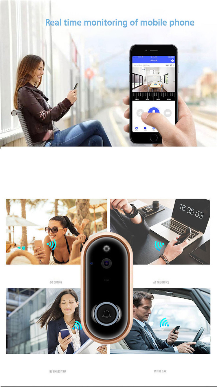Amazon products best selling 1080P Wireless Smart Home Door Bell motion detection PIR video wifi wireless Tuya smart doorbell