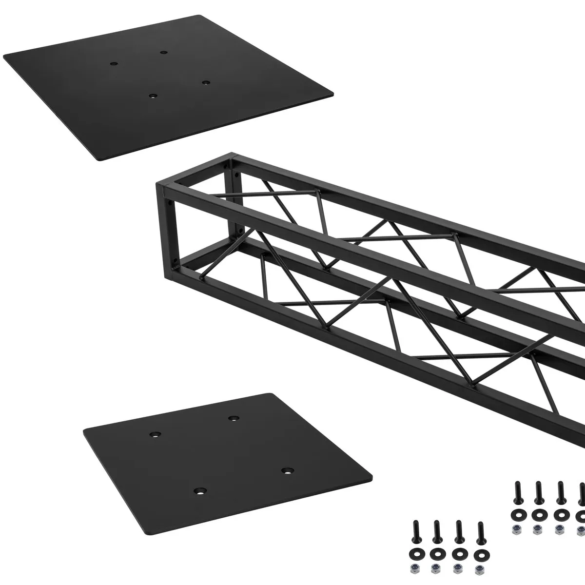 Base professionale per traliccio da palco 30 x30cm Base per traliccio quadrata nera con Base superiore in metallo d'acciaio per DJ Truss Base