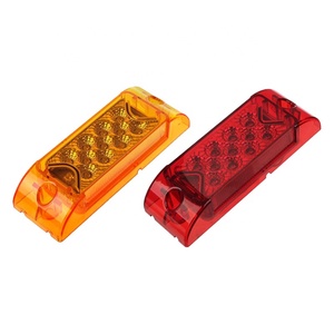 2&quot; <strong>X</strong> 6&quot; Rectangular 13 Diode LED Side Marker Clearance <strong>Lights</strong> W/reflector Surface Mount Multi Faceted Rectangle Truck Trailer - Product Image 1