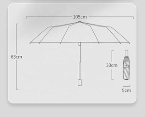 מפעל מותאם אישית 12k 3 לקפל אוטומטי חסימת windproof windproof שימוש כפול עם לוגו מותאם אישית עבור גשם הגנה מפני קיץ