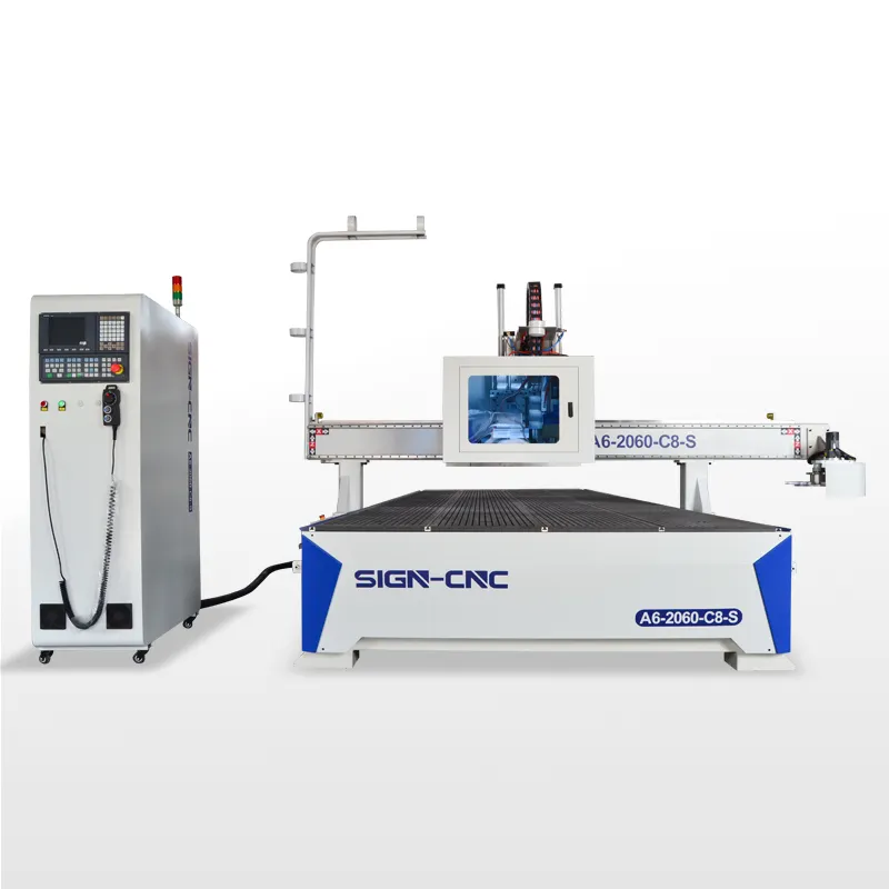 A6 ATC CNC Router machine Syntec 60WE bus control system Disc tool changer con sega per il taglio e l'incisione