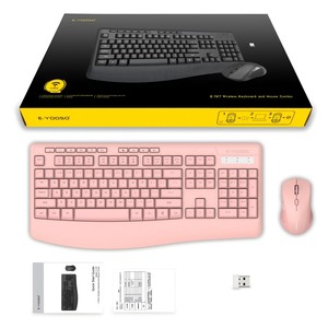 2.4GHzフルサイズの人間工学に基づいたワイヤレスキーボードとマウスのコンボ3 DPI調整可能および6ボタンコンピューター用コードレスUSBマウス - Product Image 4