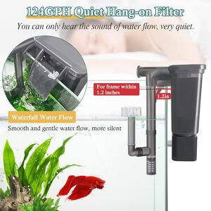 Quiet 8W/10W Fish Tank <strong>Filter</strong> for <strong>Small</strong> and Medium Tanks Featuring Activated Carbon &amp; <strong>Filter</strong> Sponge Durable ABS Material - Product Image 5