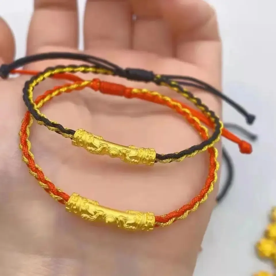 Pulsera de compromiso de oro de 24 quilates con diseño de Fénix, joyería fina de lujo, para mujeres