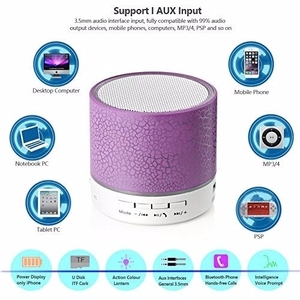 Portatile Mini Audio professionale Smart Speaker RGB LED di memoria di illuminazione TF Card per uso del microfono del Computer di casa nuovo arrivo - Product Image 5