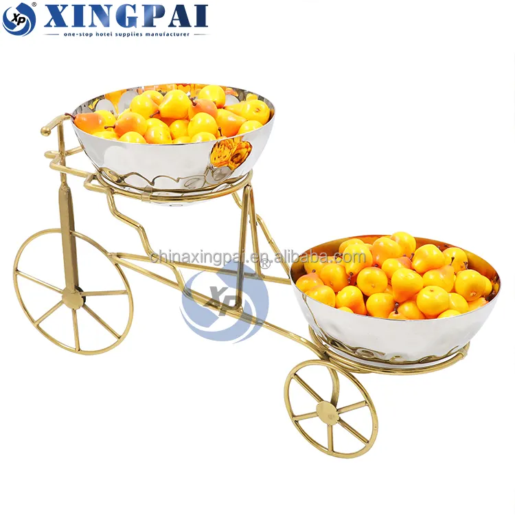 Xingpai suprimentos para restaurante, hotel, bolo árabe, modelo de bicicleta, placa destacável, suporte de frutas de metal