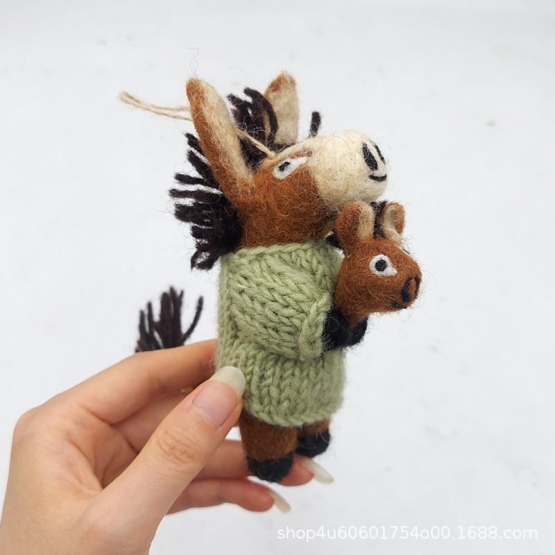Big horse hugs little horse