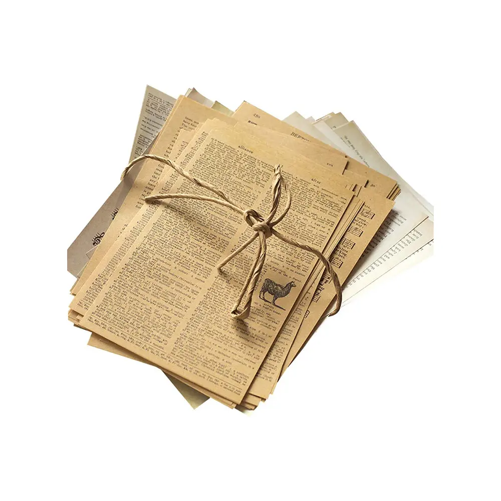 Önemsiz dergisi sayfa eski Ephemera paketi Kraft kağıt, çöp dergisi Vintage Scrapbooking için kağıt ve oymacılık koleksiyon defteri kağıdı