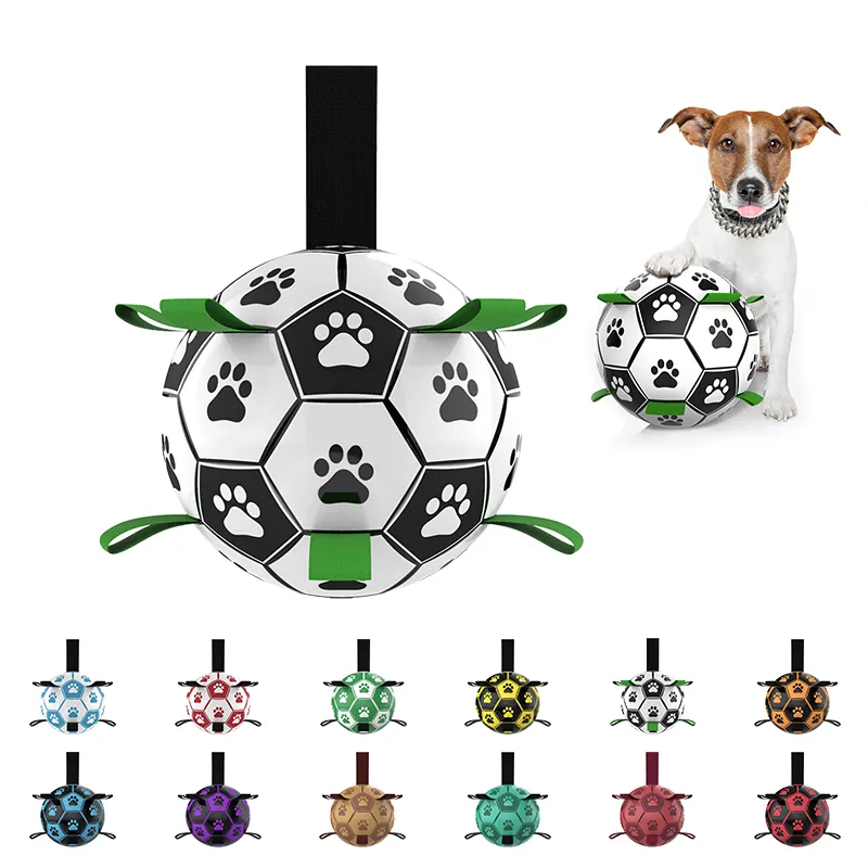 2023 Amazon Venda Quente Fabricante Atacado Outdoor Dog Brinquedos Interativos Bola De Futebol Durável Mordida Resistente Brinquedos Do Cão