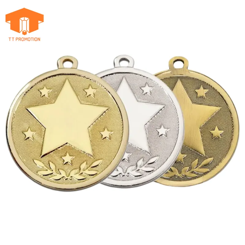 Premio personalizzato personalizzato medaglia stella realizzazione trofeo inciso medaglie completo