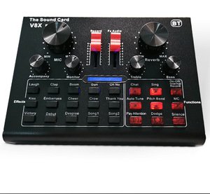 外部USBサウンドカードスタジオ録音オーディオインターフェイスPCライブストリームv8サウンドカードとマイクセット - Product Image 2