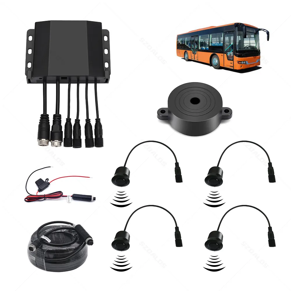 Precio barato de fábrica 24V zumbador LED opciones impermeable punto ciego Radar 4 radares Sensor de aparcamiento para camión/Autobús