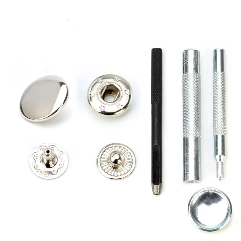 10 set e strumenti capezzolo bottone a pressione Bump fibbia combinazione bottoni in metallo fibbia bottoni decorativi per vestiti, riparazione borsa