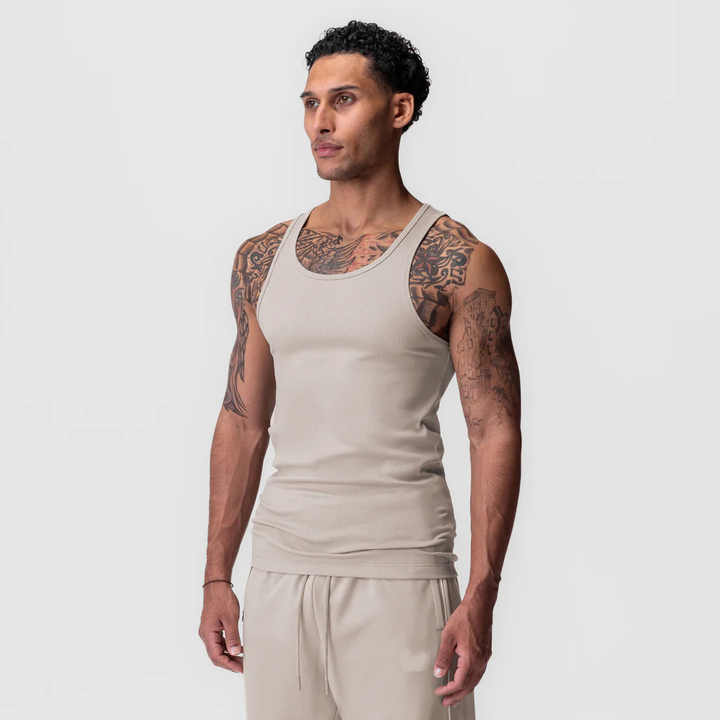 Running Gym Workout Soft and Lightweight Sleeveless Sportswear Bodybuilding Muscle Fit Men's Ribbed Tank Tops