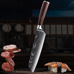 Yüksek kaliteli çok fonksiyonlu şam çelik şefin bıçak seti ahşap saplı özelleştirilebilir OEM mutfak bıçağı - Product Image 2