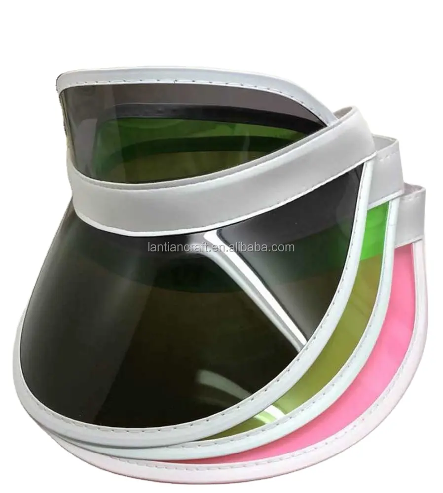 Custom Logo Uv wide Bill Sun Hat Plastic Visor