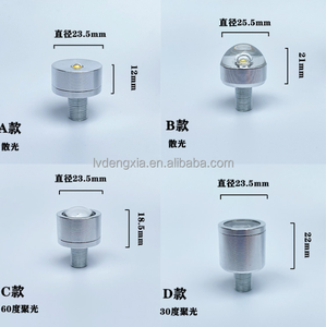 Mini Spotlight <strong>LED</strong> Light Bulb Aluminum Housing With Red Black Open Wires DC 3V 5V 12V 1W 120LM for Projects DIY Lighting - Product Image 4