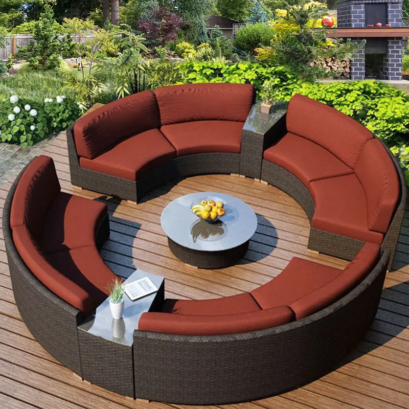 Mobilier de jardin en osier et rotin, lit Double pont, offre spéciale 2019