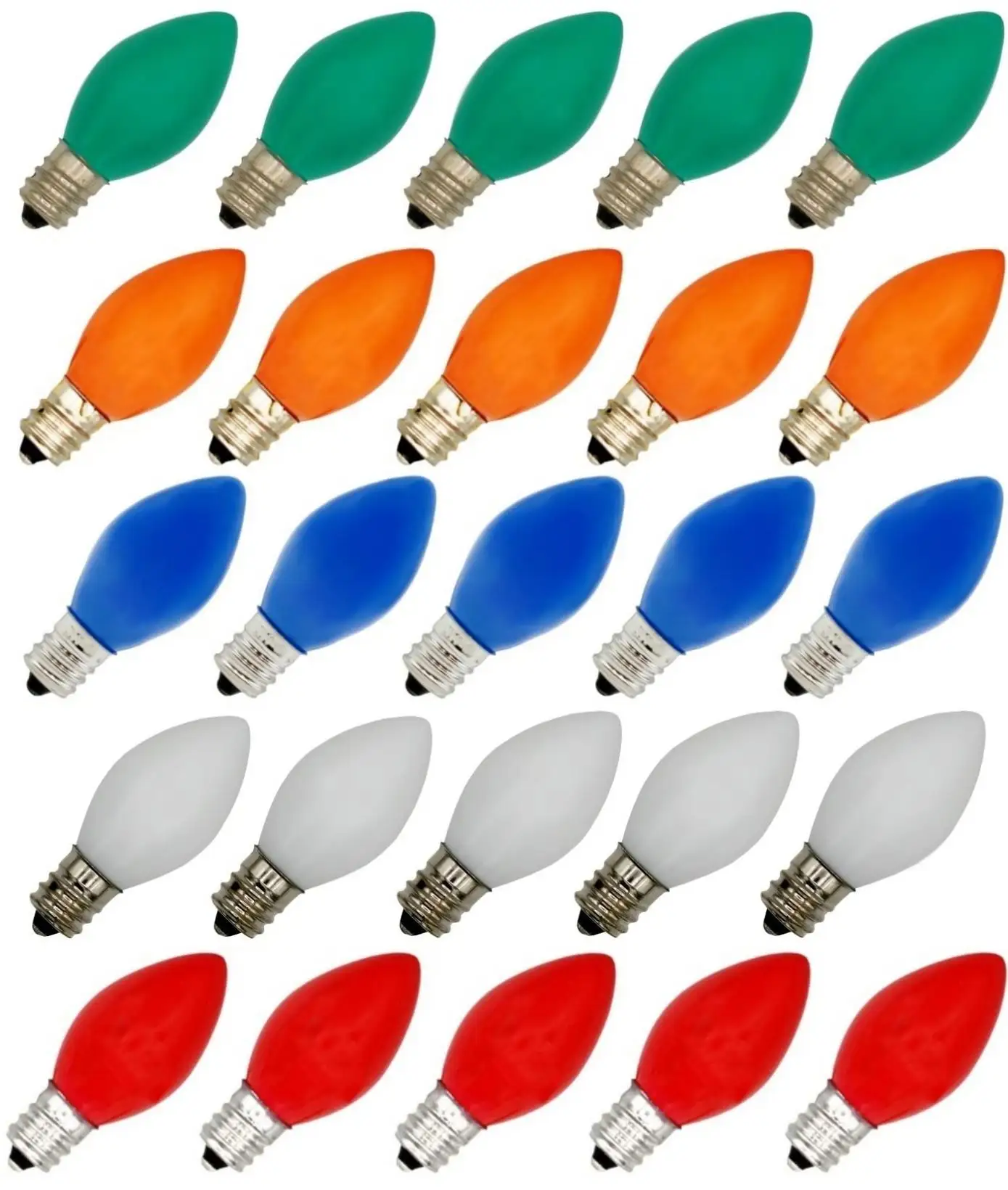C7 LED noel ampuller için çok renkli ışık zinciri, C7 için 0.7W seramik LED klasik ışık ampuller