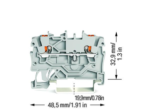 Ordinary 2-Wire <strong>Push</strong> Button <strong>Terminal</strong> <strong>Blocks</strong> with Spring Type Testing Socket 1-2200-1201 Wiring <strong>Terminals</strong> Side Center Markings - Product Image 5