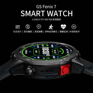 Yeni sürüm Fenix 7 akıllı saat es Bluetooth arayarak NFC çevrimdışı ödeme erkekler için büyük pil spor izle GS Fenix7 akıllı saat - Product Image 6