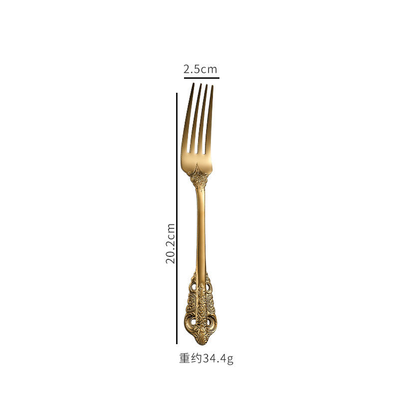 Golden dinner fork