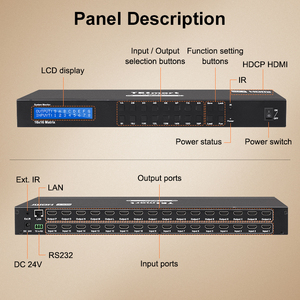 TESmart <strong>hdmi</strong> <strong>matrix</strong> Switch 8x8 16x16 Video <strong>Switcher</strong> with IR Remote RS232 and Lan Port Control Av <strong>matrix</strong> Video <strong>Switcher</strong> - Product Image 6