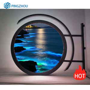 Reklam ekranları için Mini dairesel <span class=keywords><strong>LED</strong></span> işaretleri ile açık WIFI kontrollü çift taraflı 600mm X 600mm <span class=keywords><strong>LED</strong></span> ekran - Product Image 1