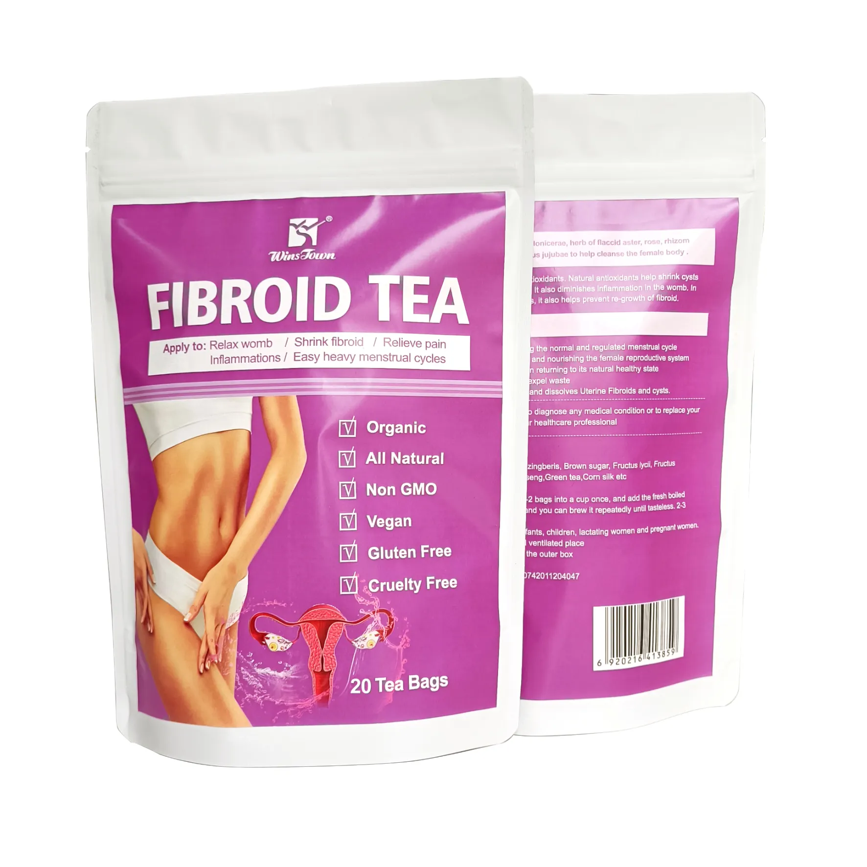 Wholesome fibroid tea clear womb toxins and waste for woman healthcare supplements custom fibroid tea