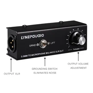 Nivel de micrófono de conversión estéreo de 3,5mm señal equilibrada interfaz XLR salida altavoces de PVC combinación blindaje Stock disponible - Product Image 4