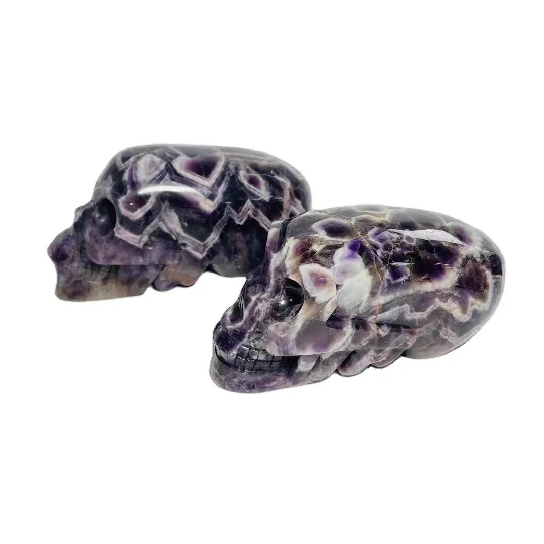 High Quality Wholesale Crystal Hand Carved Dream Amethyst Alien Skulls For Halloween