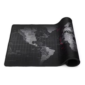 Alfombrilla de ratón negra pura simple supergrande de alto valor, alfombrilla de teclado acolchada con borde de bloqueo. - Product Image 1