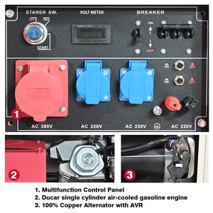 Ba giai đoạn 50/60Hz 8KW xăng máy phát điện đặt 192fa động cơ với xi lanh đơn làm mát bằng không khí im lặng Máy Phát Điện Xăng - Product Image 6