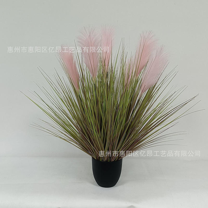 90cm pink 7 head reed explosion potted plant
