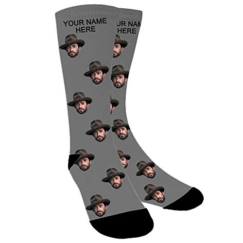 custom print socks crew fashion funky face socks personalized photo design crew socks men women