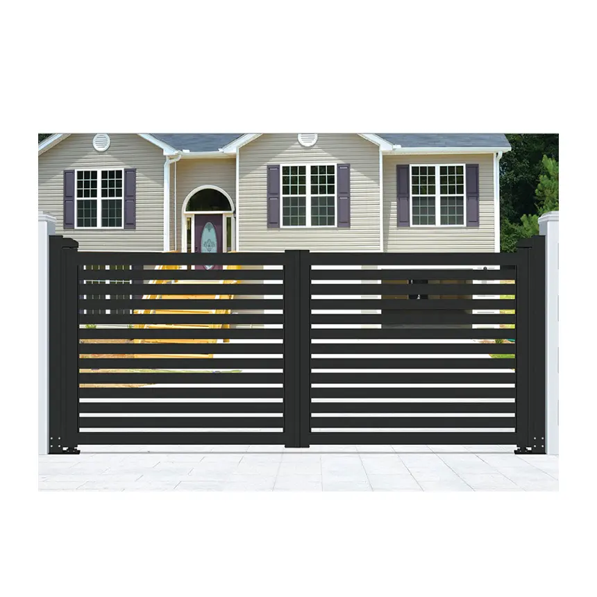 Ace-puerta de seguridad moderna para jardín, persiana de aluminio y Metal, paneles de valla deslizante y puerta de entrada