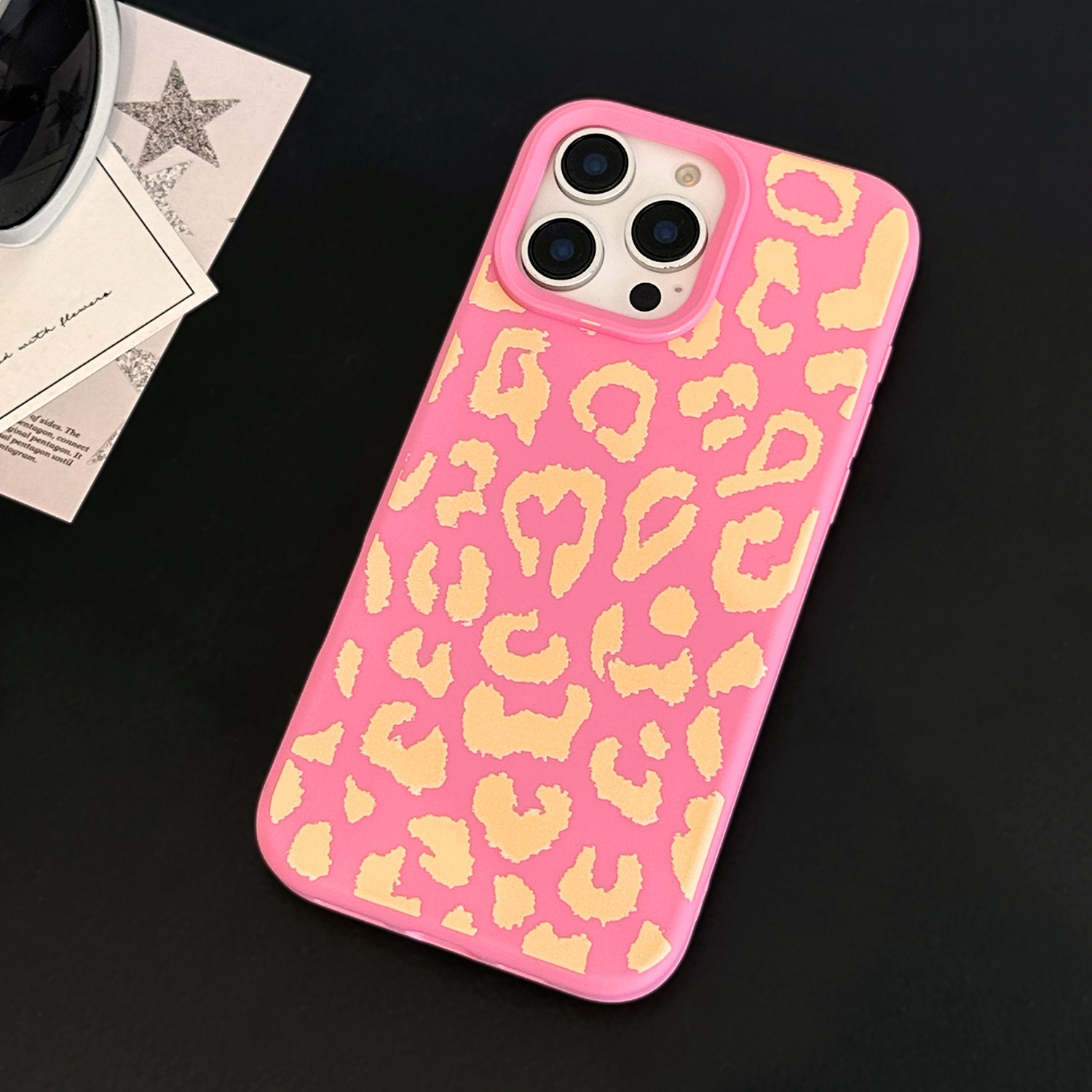 Rose Pink Orange-Yellow Leopard Print