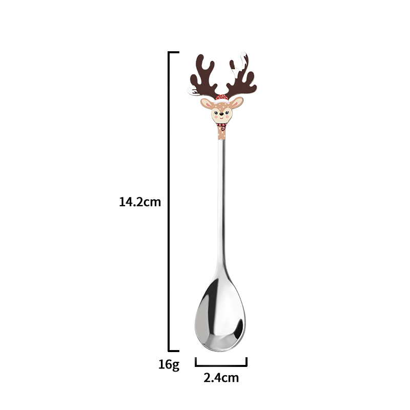 silver elk spoon with UV printting(design 2)