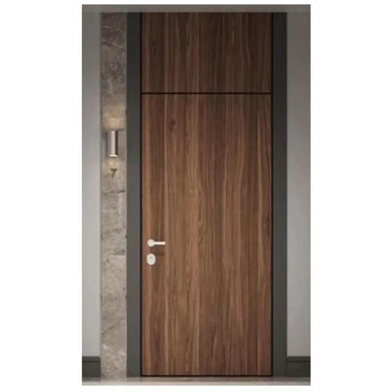 Porte d'intérieur moderne minimaliste et légère de luxe en MDF massif plaqué bois de pin pour la maison