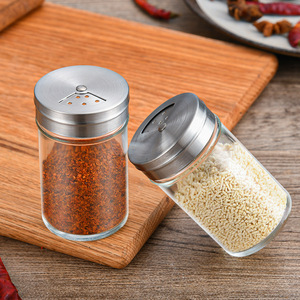 High Quality Multifunction 100ml Small Stainless Steel Glass <strong>Spice</strong> <strong>Jar</strong> for Salt and Pepper - Product Image 6