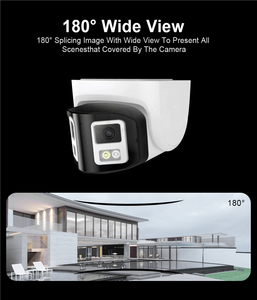 180 Degree Dual Lens IP Dome Camera Wide View Two <strong>Way</strong> Audio Full Color Panoramic AI IP PoE Ceiling Mount Fisheye Turret Camera - Product Image 3