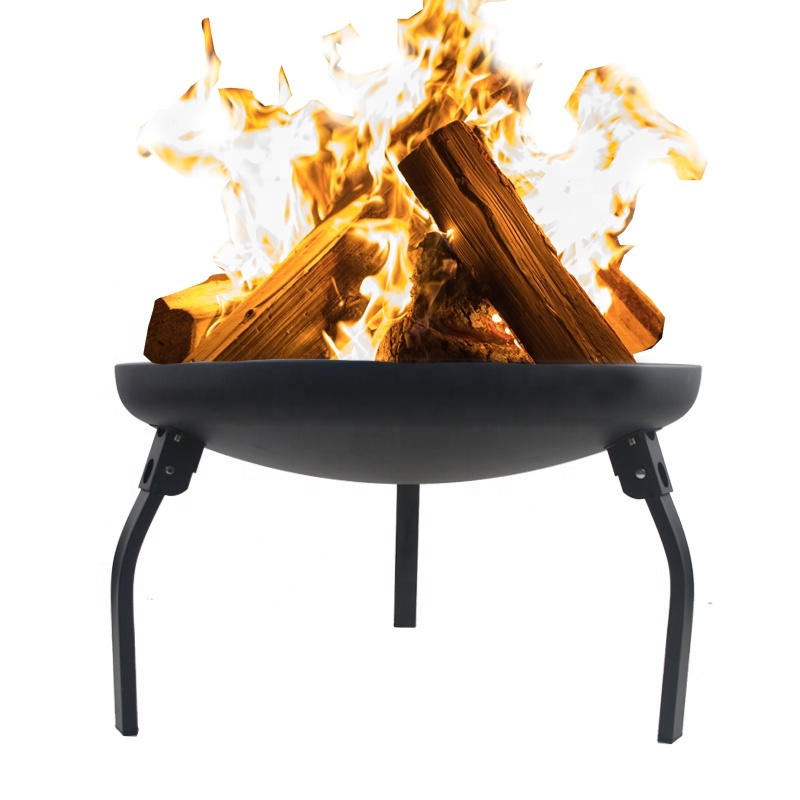 Villa round portable folding fire bowl brazier fire pit Practical high quality picnic heating iron