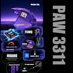 Paw3311 Programmierung 6d Oprical Mouse Souris Gamer Sans Fil Wireless Odm Oem Benutzer definierte Großhandel Gaming Mouse mit Ladestation - Product Image 3
