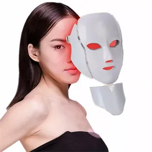 Toptan LED yüz maskeleri OEM <span class=keywords><strong>PDT</strong></span> foton ışık tedavisi yüz maskesi güzellik 7 renk Led ışık yüz maskesi ev kullanımı için