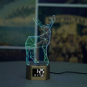 新しいデザインの<span class=keywords><strong>Led</strong></span>ライト3DイリュージョンテーブルランプUSBナイトライトプラスチックベースRGB7カラールーム